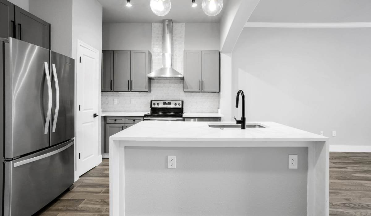 Modern kitchen at The Fitz in Houston, Texas