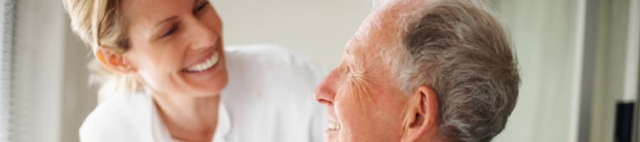 Resident working on vocal training at Geneva Lake Manor in Lake Geneva, Wisconsin