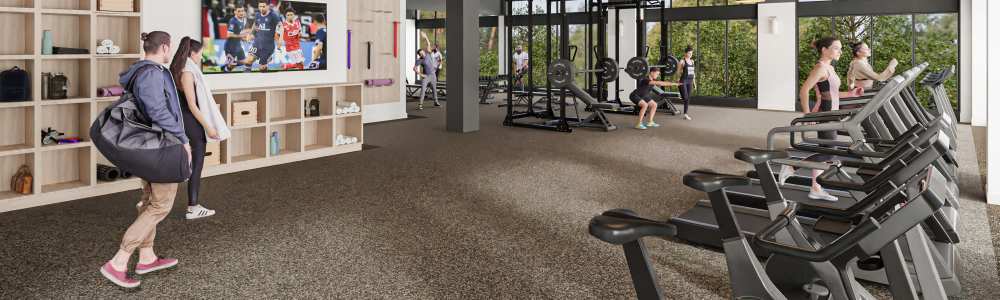 State-of-art fitness center at St. Albans Lofts in Raleigh, North Carolina,
