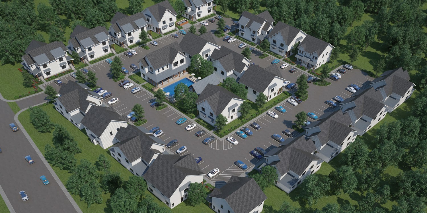 Aerial view of Ivy row South