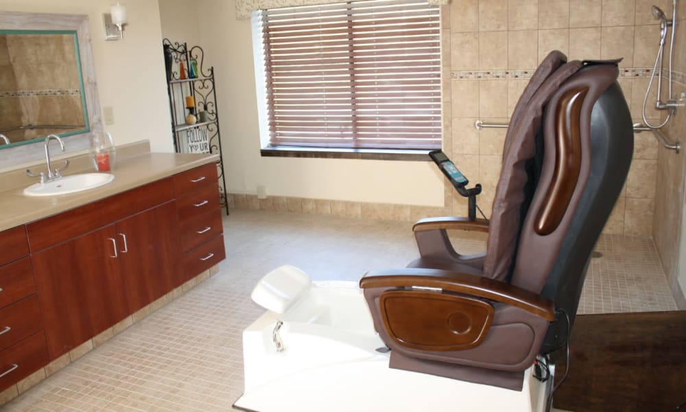 Resident salon and shower at Geneva Lake Manor in Lake Geneva, Wisconsin