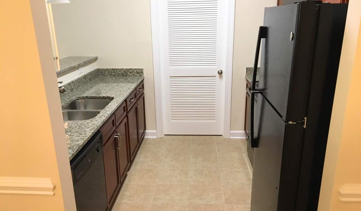 Kitchen with energy efficient appliances at Palisades at Legacy Oaks in Knightdale, North Carolina