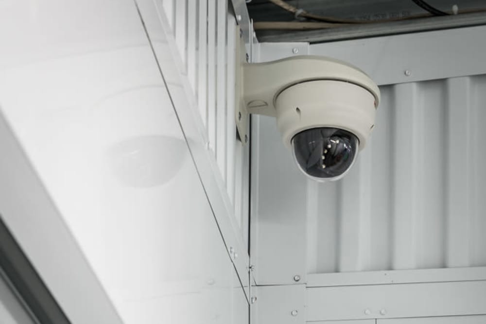 Security camera at Clock Tower Self Storage - Lake Stevens in Lake Stevens, Washington.