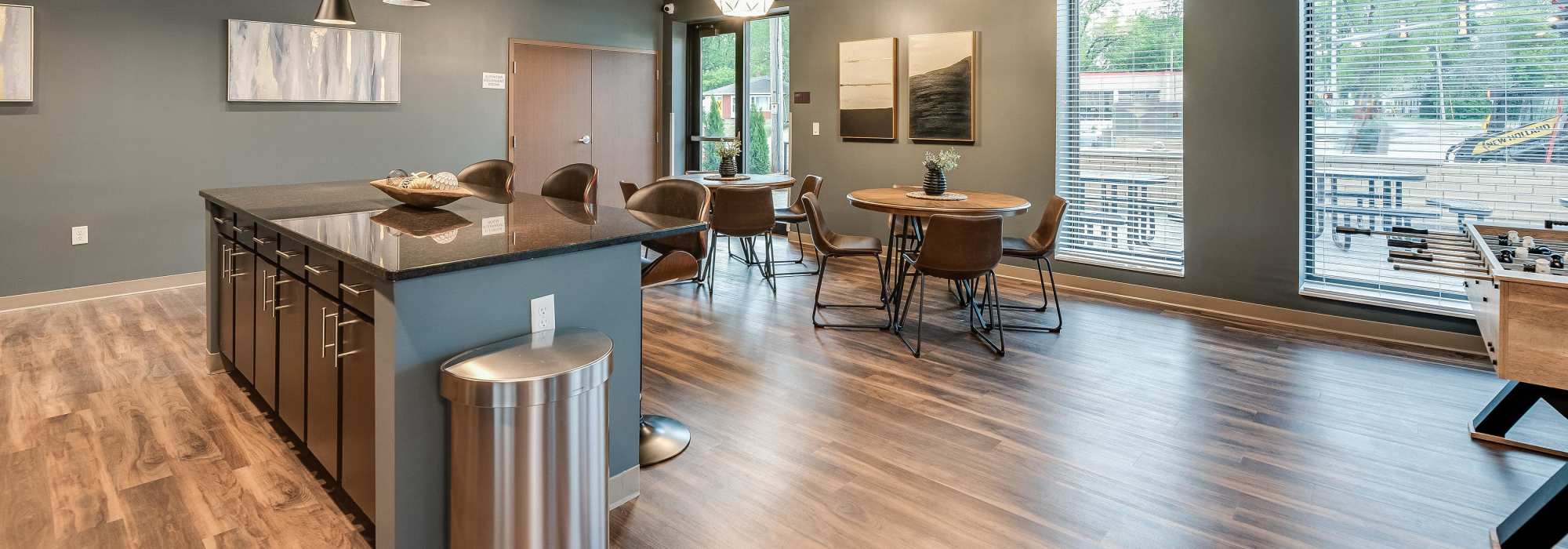 Clubhouse kitchen at Spring City Crossing in Waukesha, Wisconsin