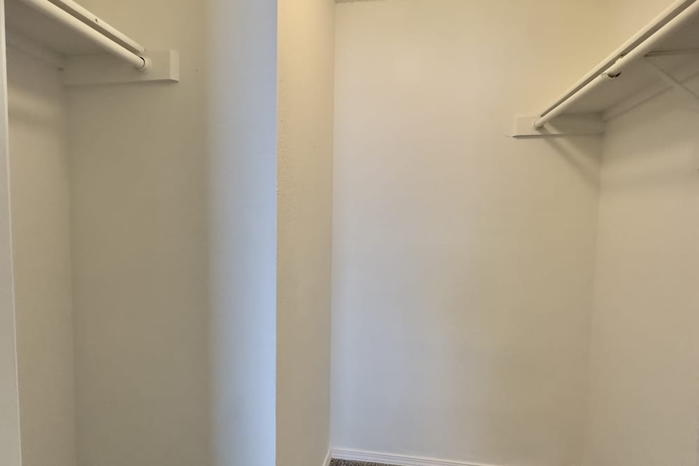 Walk-in closet at Villa De Oro in San Antonio, Texas