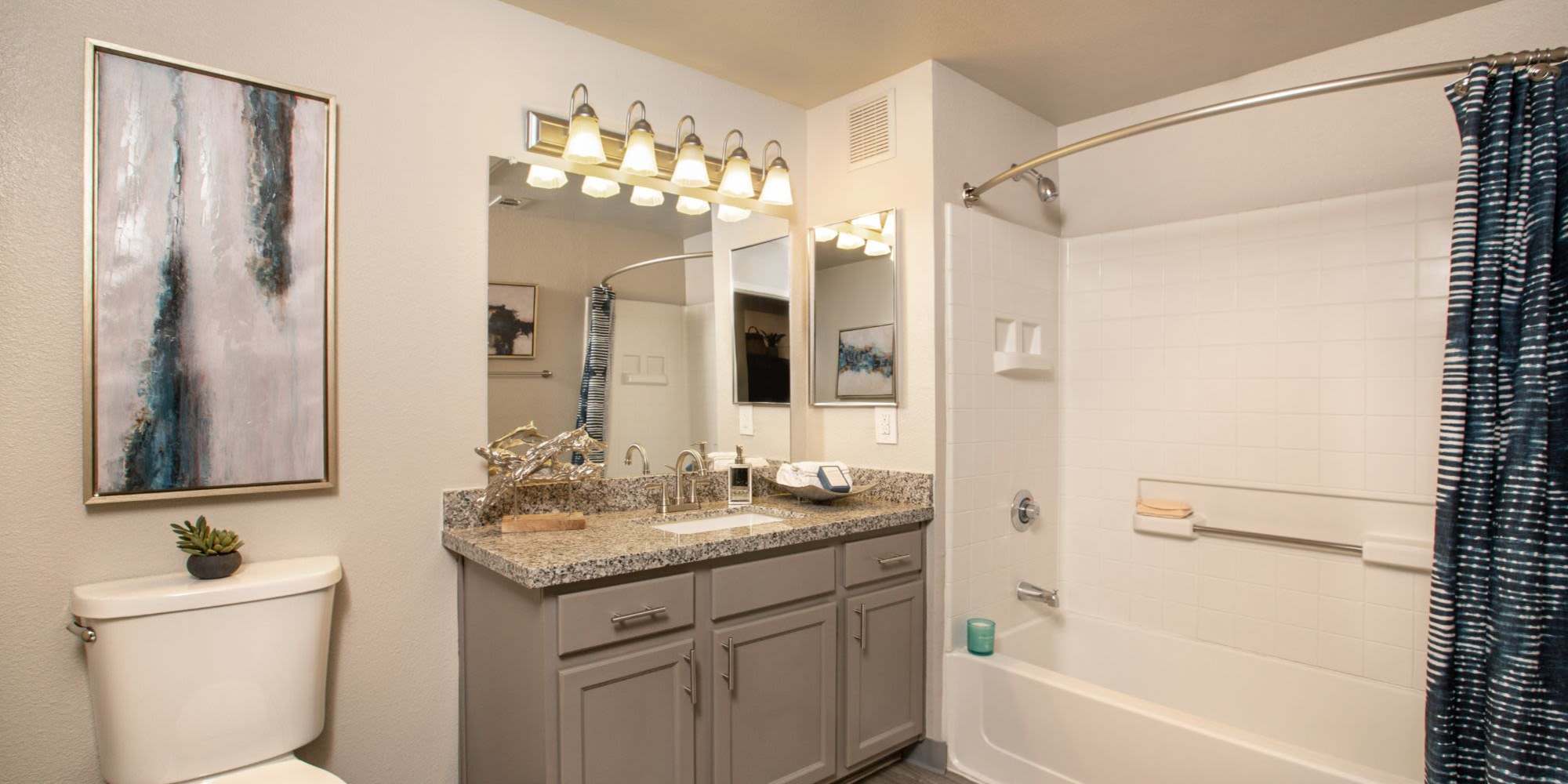 Bathroom with a large counter at High Rock in Sparks, Nevada