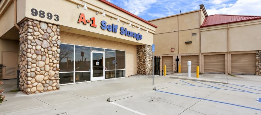 Wide driveways in front of A-1 Self Storage make unloading a breeze.