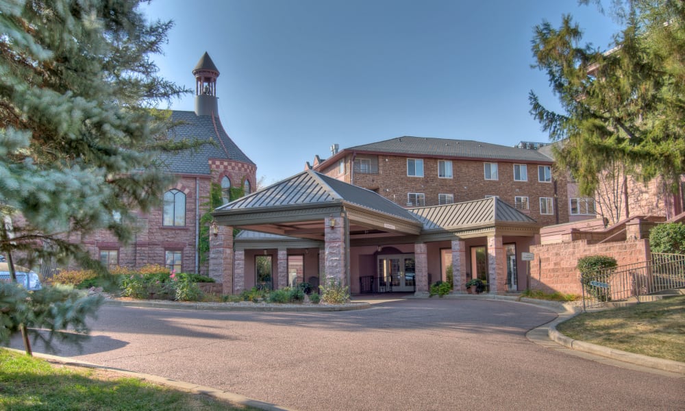 The building facade at Touchmark at All Saints in Sioux Falls, South Dakota