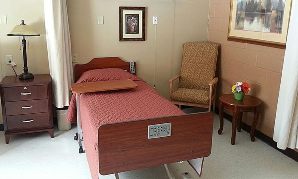 Clean and comfortable private room at Montello Care Center in Montello, Wisconsin