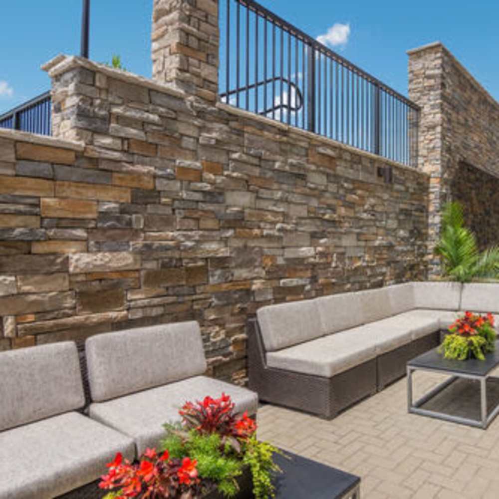 Outdoor seating space at The Summit At Old Trail in Crozet, Virginia