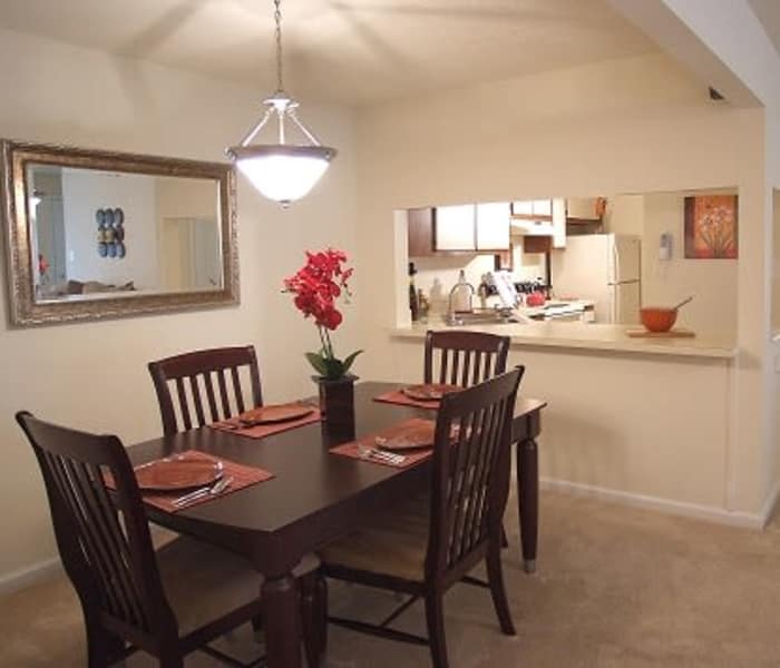 Dining room at Woodbriar Apartments in Chesapeake, VA