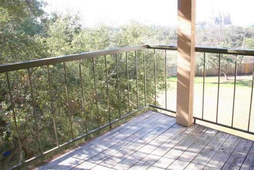 Private patio at Rock Canyon Apartments in San Antonio, Texas