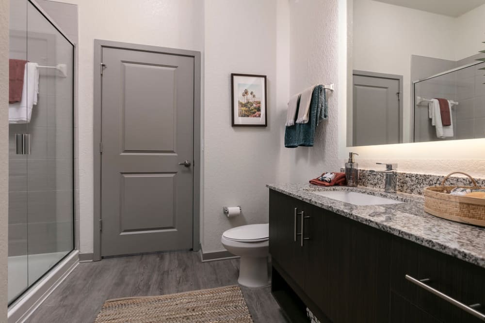 Clean bathroom at Integra Crossings in Sanford, Florida