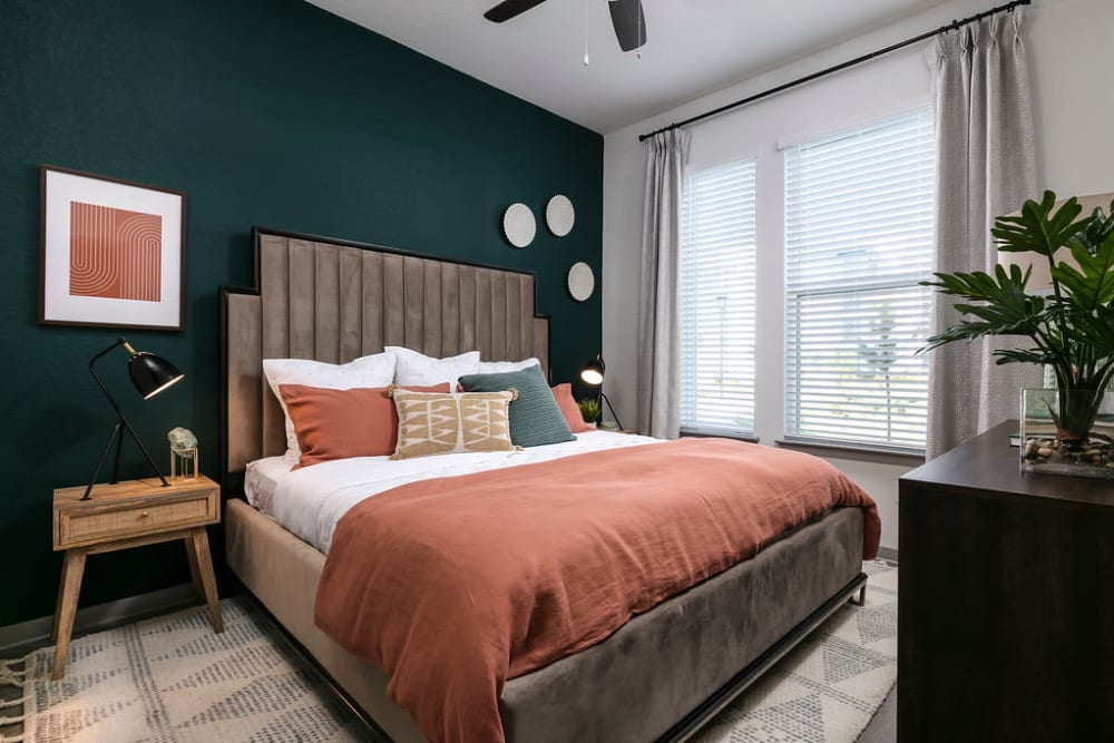 Comfortable bedroom at Integra Crossings in Sanford, Florida