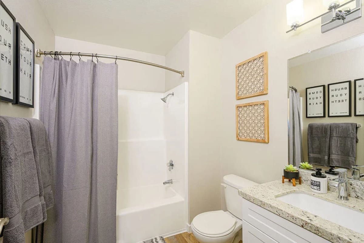 Upgraded bathroom at The Galleria in Fountain Valley, California