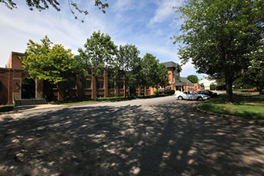 Front building with trees at Highland Glen in Scottsburg, Indiana