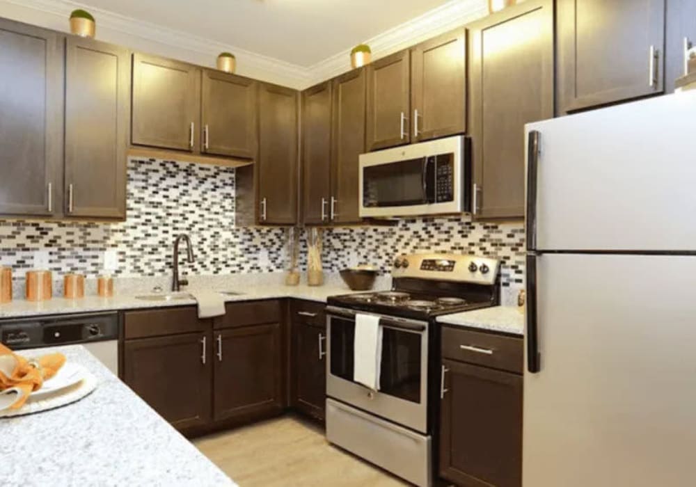 Stainless steel appliance kitchen at Arrington Ridge in Round Rock, Texas