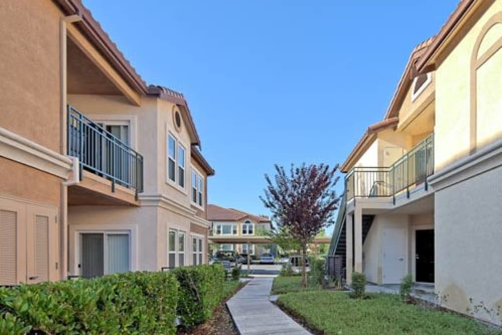 View of the private balconies at Bella Rose in Antioch, California