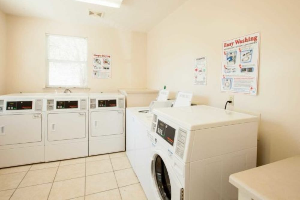 Laundry machines at Village on Hill Street in Raleigh, North Carolina