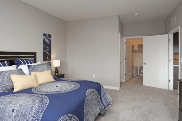 Spacious master bedroom at Park West 205 Apartment Homes in Pittsburgh, Pennsylvania