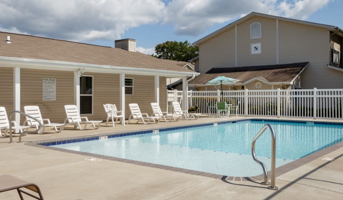 The sparkling swimming pool at Ivy Green at the Shoals in Florence, Alabama