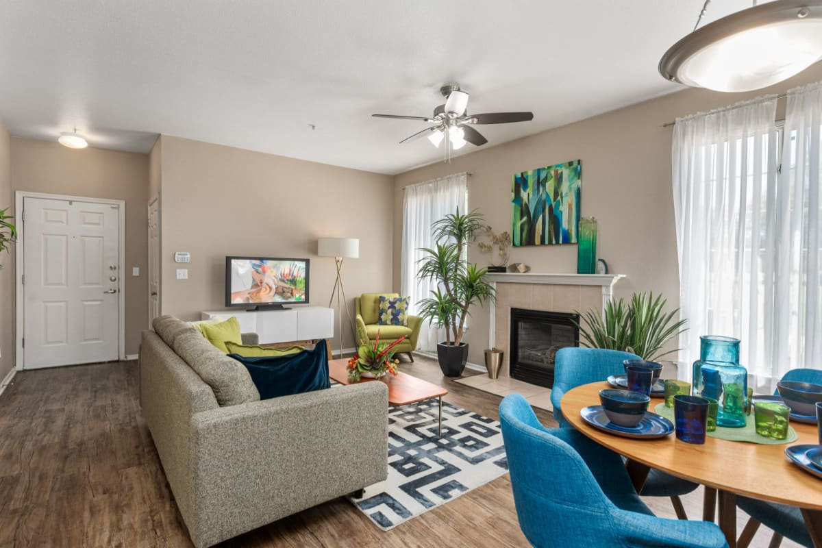 Living room in an apartment at The Linq, Chandler, Arizona