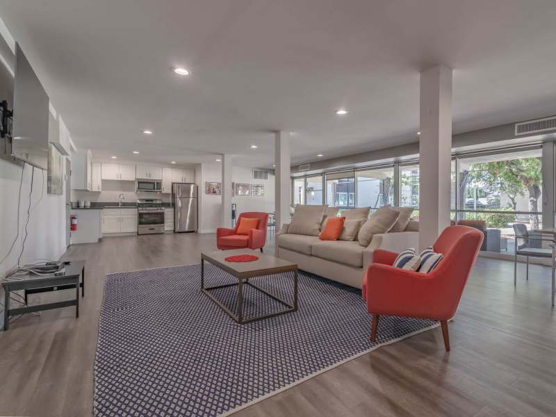 Spacious living room with a couch at Reseda Park in Reseda, California 