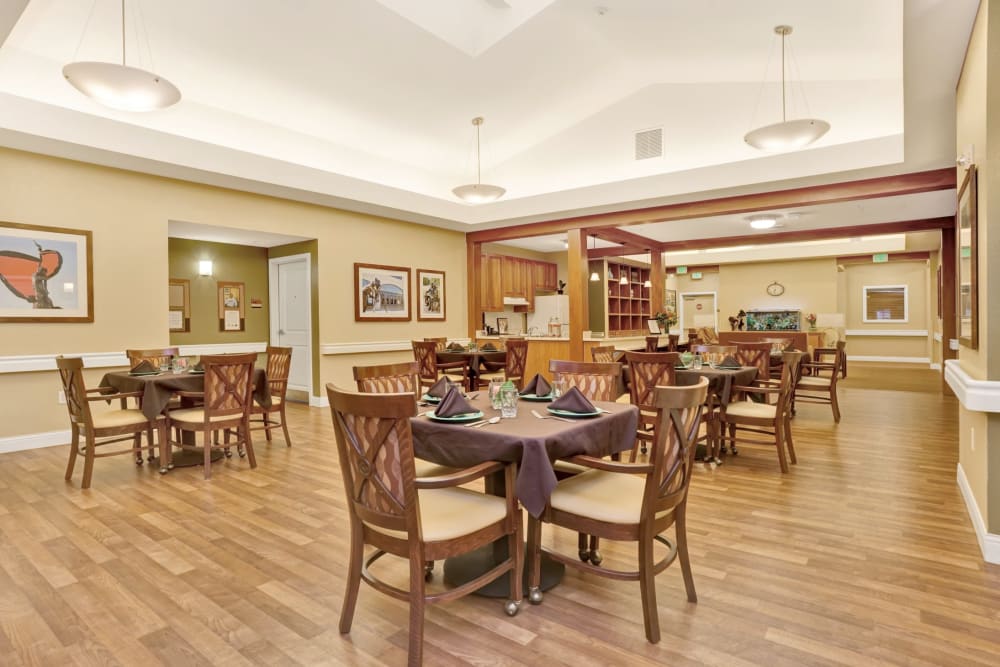 Dining room at Seven Lakes Memory Care in Loveland, Colorado