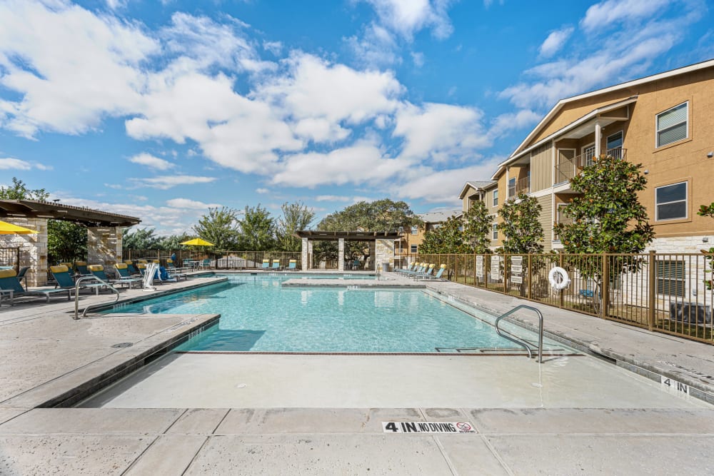 Large pool at The Residences at Panther Hollow in Marble Falls, Texas