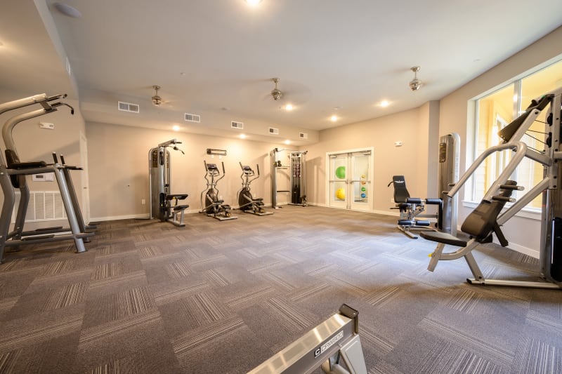 Fitness center at {location_name}} in Houston, Texas
