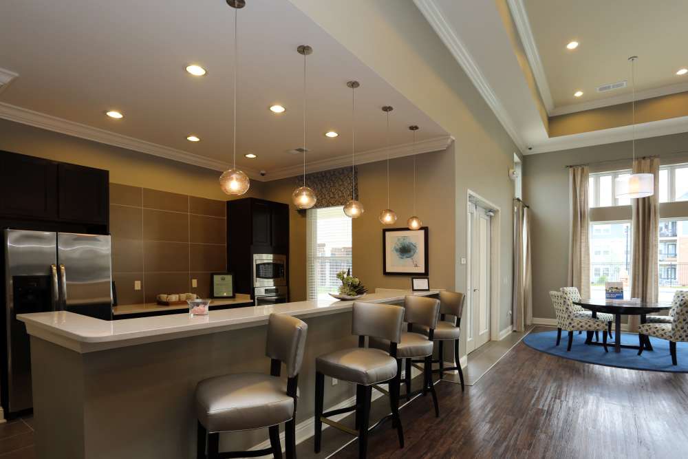 Clubhouse kitchen at Adams Crossing Apartment Homes in Waldorf, Maryland
