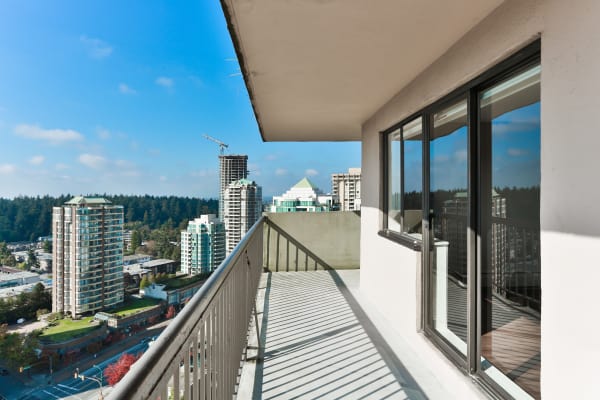 Balcony view at Panarama Tower in Burnaby, BC
