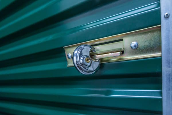 Lock on a storage unit at Lockaway Storage in Schertz, Texas