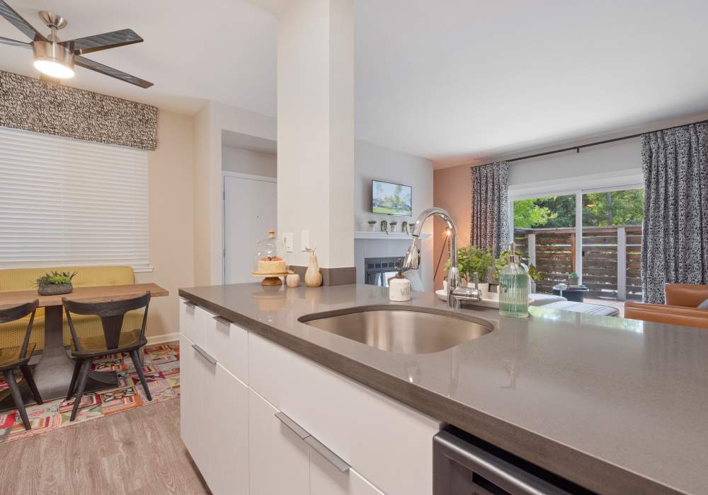 Fully equipped kitchen at Cotton Wood Apartments in Dublin, California,