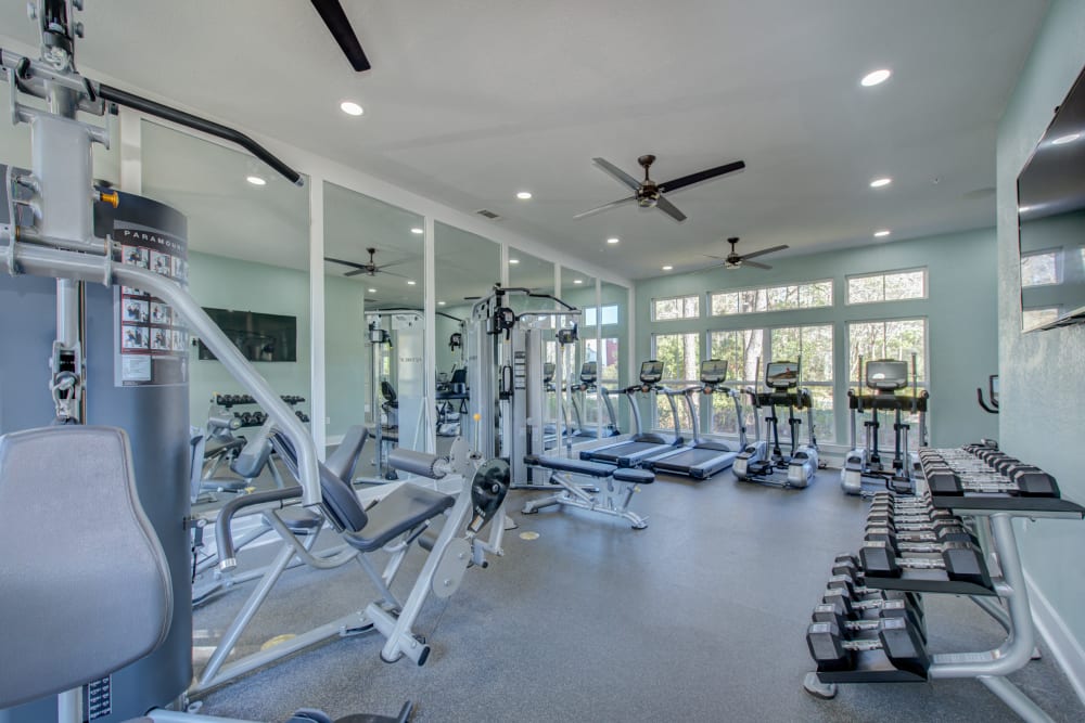 Fitness center at Ingleside Apartments in North Charleston, South Carolina