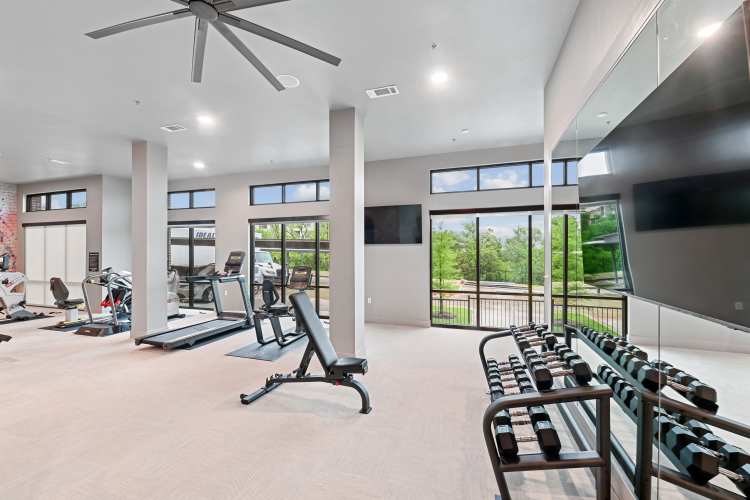 State of the art fitness center at Watermere at Firewheel in Garland, Texas
