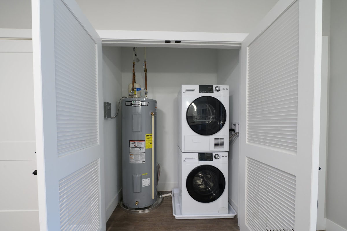 Washer & dryer in unit at Lakeside of Cheshire in Cheshire, Connecticut