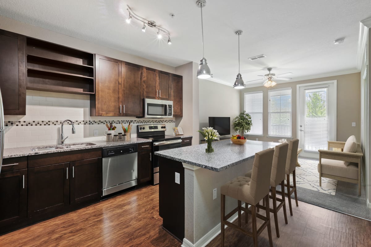 Rendering of well-appointed kitchen at Lantower Asturia in Odessa, Florida