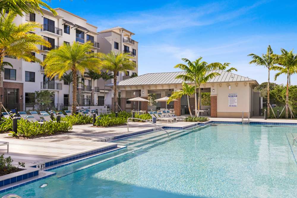 Sparkling  pool at Shalimar at Plantation in Plantation, Florida