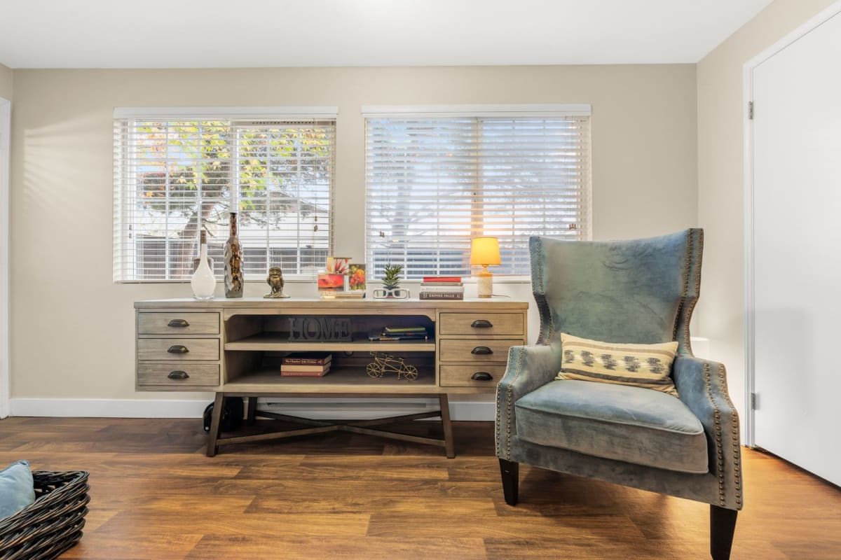 Apartment with wood-style floors at Indigo Springs, Kent, Washington