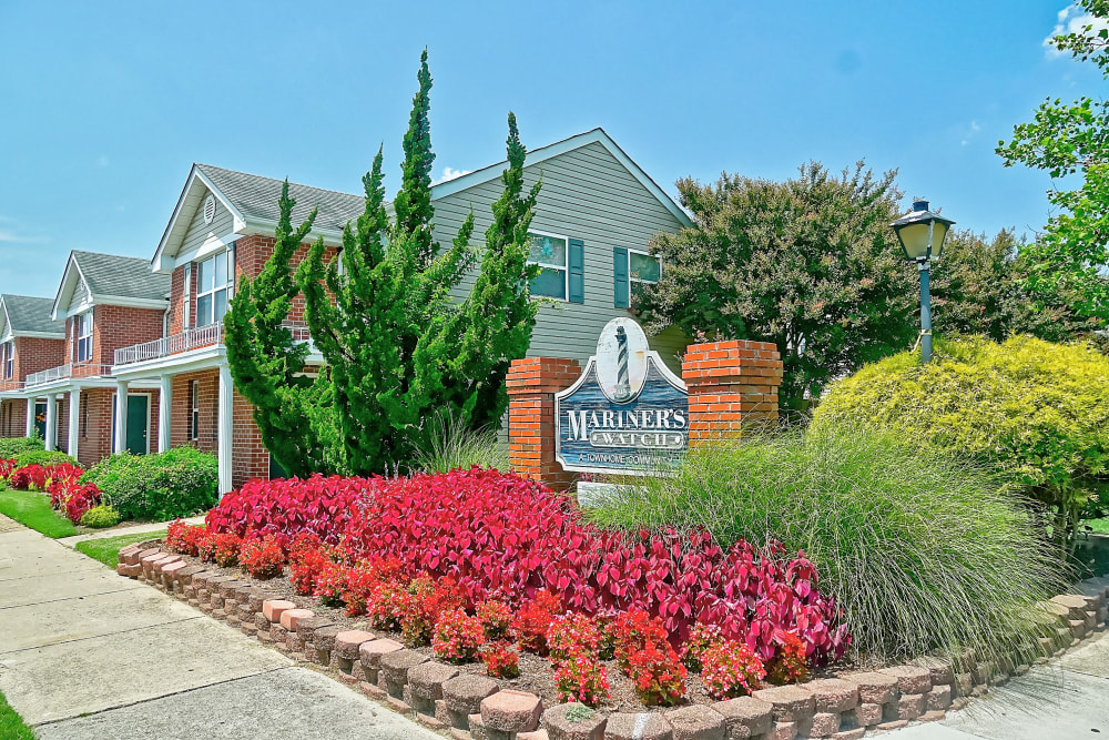 Beautifully landscaped landmark at Mariner's Watch in Norfolk, Virginia