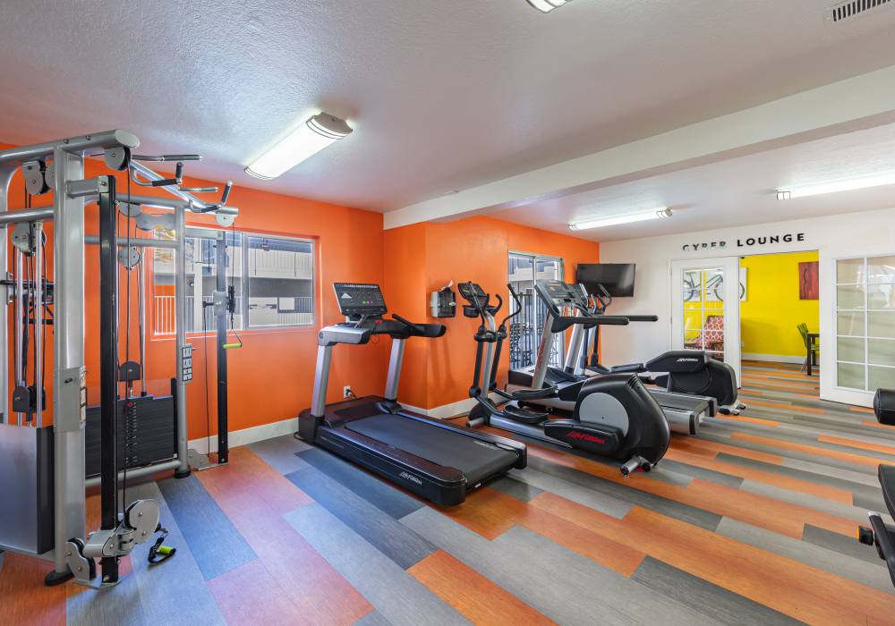 Fitness center at Legacy at Westglen in Glendale, California 