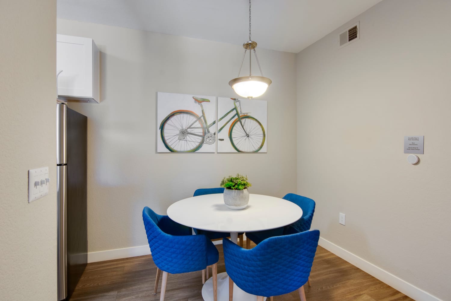 Cozy coffee table at Ocotillo Bay Apartments in Chandler, Arizona