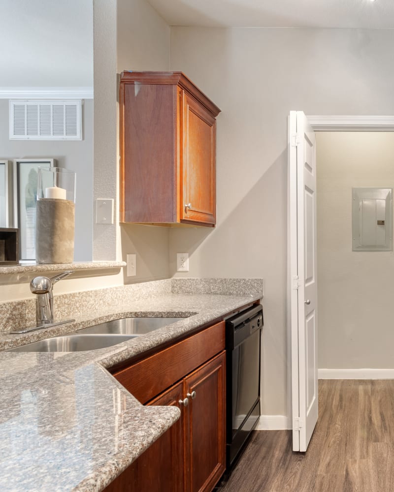 Apartment kitchens at Augusta Meadows in Tomball, Texas