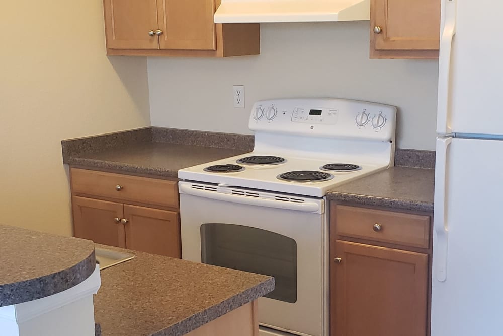 Kitchen in a model home at The Knoll Redmond in Redmond, Washington