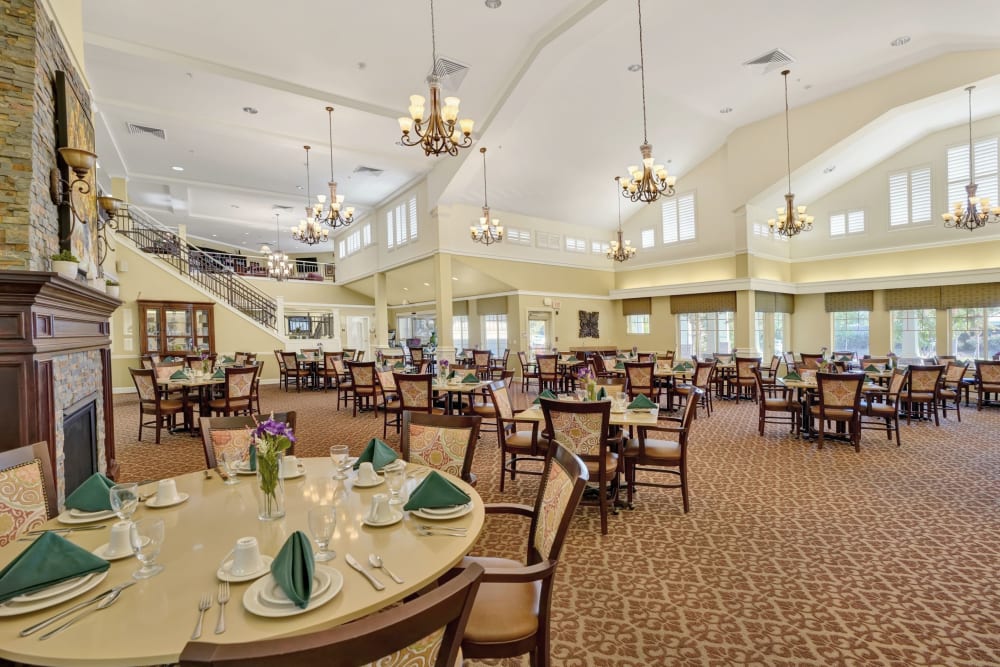 Elegant dining room at The Commons at Union Ranch in Manteca, California