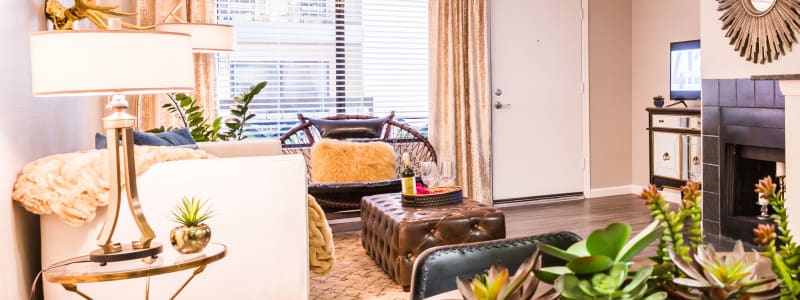 Living room area with fireplace at 4127 Arcadia in Phoenix, Arizona