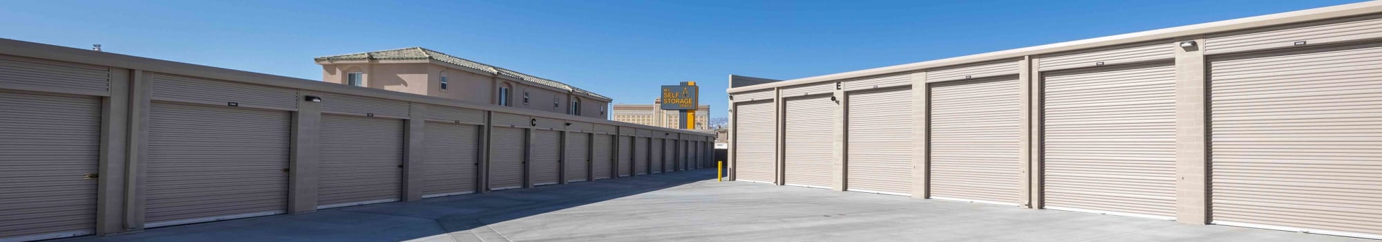Wide space area towards storages at My Self Storage Space storage units for rent in Las Vegas, Nevada