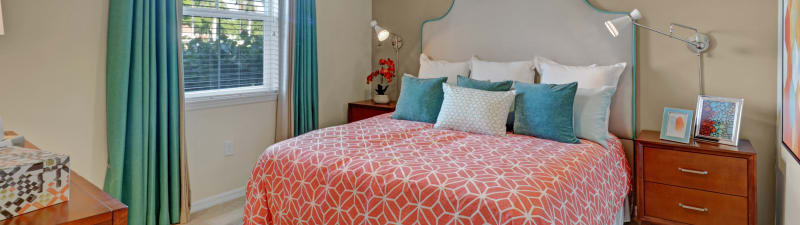 Cozy bedroom at Linden Pointe in Pompano Beach, Florida