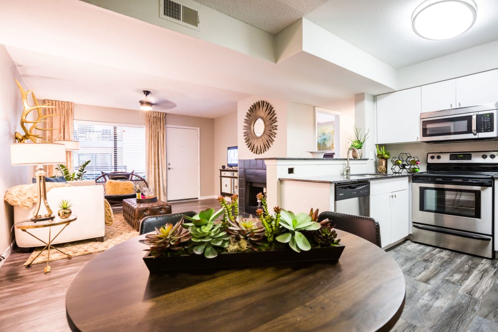 Picture inside a unit featuring an open floor plan design with a fireplace at 4127 Arcadia in Phoenix, Arizona
